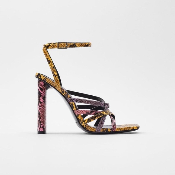 Zara  Multicolor Strappy Heels - Picture 1 of 8